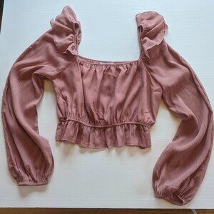 HYFVE Mauve Crop Top Size Medium Off-The-Shoulder